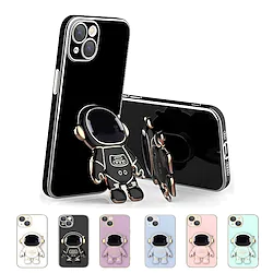 6D Plating Astronaut Hidden Stand Case Phone Case For Apple Back Cover iPhone 14 Pro Max 13 12 11 SE 2022 X XR XS Max 8 7 Bumper Frame with Stand Plating Astronaut Cool TPU Lightinthebox