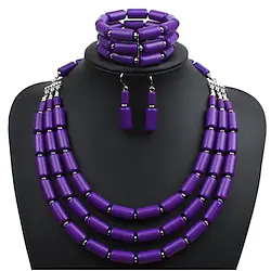 Bridal Jewelry Sets 1 set Resin Alloy 1 Necklace 1 Bracelet Earrings Women's Fashion Lovely Geometrical Vertical / Gold bar Geometric Jewelry Set For Party Wedding Holiday Lightinthebox