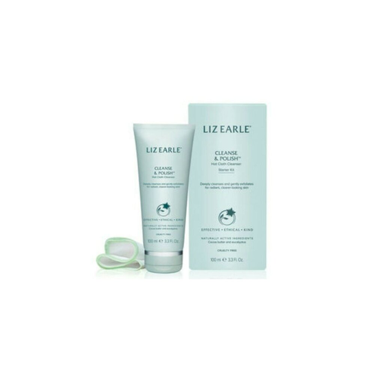 LIZ EARLE CLEANSE & POLISH Hot Cloth Cleanser Starter Kit 100ml Boxed