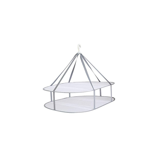 AYE Large Size Sweater Hanging Dryer, 2 Tier Folding Drying Rack, Lay Flat to Dry Mesh Clothes Hanger for Sweater, Delicates and Swimsuit