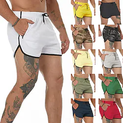 Men's Active Swim Shorts Swim Trunks Board Shorts 3 inch Shorts Pocket Drawstring Elastic Waist Solid Color Breathable Quick Dry Short Sports Outdoor Casual Daily Casual Casual / Sporty Grass Green Lightinthebox