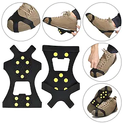 Ice Snow Grips Cleat Over Shoe/Boot Traction Cleat Rubber Spikes Anti Slip 10 Steel Studs Crampons Slip-on Stretch Footwear Lightinthebox