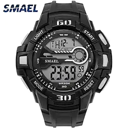 SMAEL Digital Wristwatches Military Black Watch Casual Cool Big Dial Men Watch Shock 1513 Waterproof Sport Watches for Men Lightinthebox