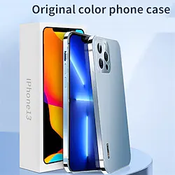 Phone Case For Apple Back Cover iPhone 14 Pro Max iPhone 13 iPhone 12 Waterproof Dustproof Anti-Scratch Solid Colored Stainless Steel Lightinthebox