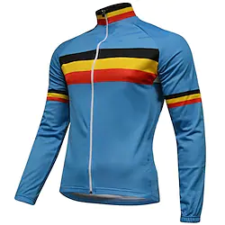 21Grams Men's Cycling Jersey Long Sleeve Bike Top with 3 Rear Pockets Mountain Bike MTB Road Bike Cycling Breathable Quick Dry Moisture Wicking Reflective Strips Blue Polyester Spandex Sports Lightinthebox