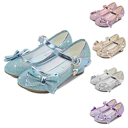 Cinderella Princess Elsa Flower Shoes Jelly Shoes Girls' Movie Cosplay Mary Jane Sequins Golden Purple Rosy Pink Shoes Halloween Children's Day Masquerade Polyester Lightinthebox