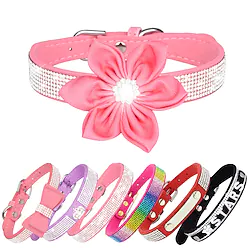 5 pcs Pet Collar Rhinestone Dog Collar Lettering Nameplate Dog Collar Anti-lost Removable Flower Cat Scarf Lightinthebox