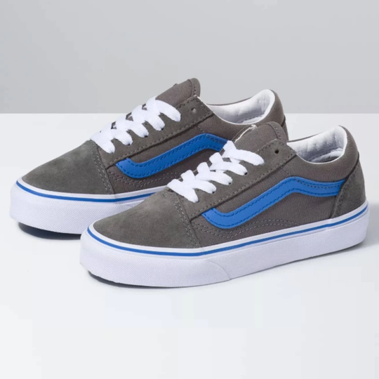 Vans Youth Kids Old Skool Skate Shoes - POP - Gargoyle/Nebulas Blue