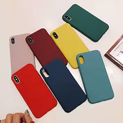 Phone Case For Apple Back Cover Shockproof Solid Color Soft Silica Gel Silicone Lightinthebox
