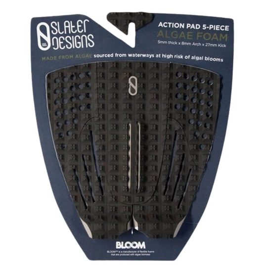 Slater Designs 5 Piece Action Pad Surfboard Traction Black/Grey