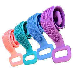 1pc Silicone Body Scrubber Shower Brush Bath Exfoliating Brush Belt Back Scrub Body Cleaner Cleaning Strap Bathroom Accessories Lightinthebox