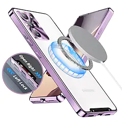 Phone Case For Samsung Galaxy Back Cover Magnetic Adsorption Ultra Thin Case S21 Ultra Plus S22 Ultra Plus FE Note 20 Ultra Bumper Frame Portable Plating Solid Colored TPU Metal Lightinthebox