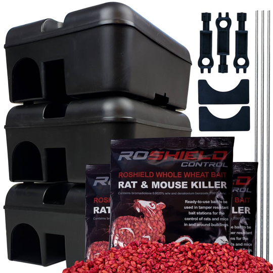 (3 Box Kit) Roshield Rodent Box & Wheat Kit