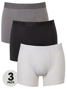 Levi'S 3 Pack Premium Boxer Trunks - Black/Grey/White