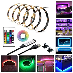 4m 13.1ft LED RGB Color Changing LED Strip Light USB TV Backlight Including 24 Key IR Controller PC Display Bedroom Game Home Atmosphere Light Lightinthebox