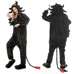 Adults' Kigurumi Pajamas Nightwear Dragon Animal Onesie Pajamas Flannel Cosplay For Men and Women Christmas Animal Sleepwear Cartoon Festival / Holiday Costumes Lightinthebox