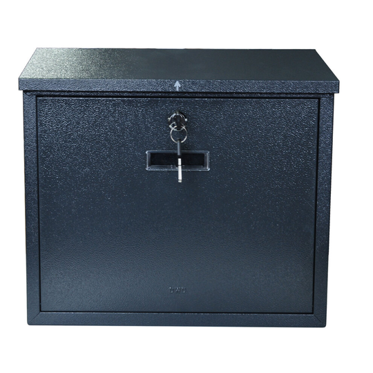 (Grey) DWD Wall Mounted Lockable Letter Mail Box