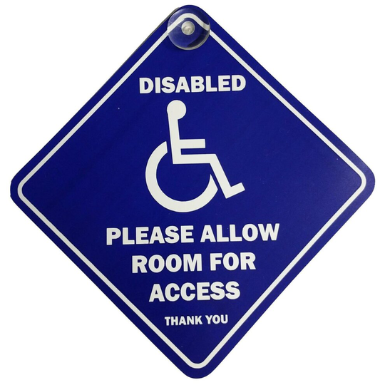 Disabled Please Allow Room For Access Suction Safety Car Van Window Badge Sign