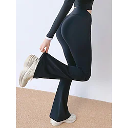 Women's Yoga Pants Flare Leg Scrunch Butt Tummy Control Butt Lift 4 Way Stretch Yoga Fitness Running Pants Klein Blue Black Grey Spandex Sports Activewear Stretchy Lightinthebox