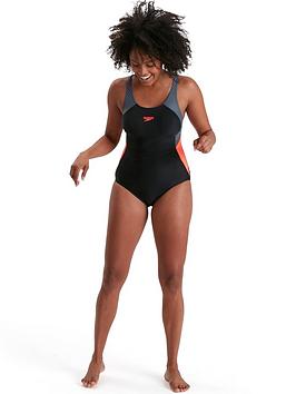 Speedo Colourblock Splice Muscleback Swimsuit