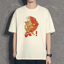 Inspired by Ukiyo The Floating World Cat Samurai T-shirt Cartoon Manga Anime Harajuku Graphic Kawaii T-shirt For Men's Women's Unisex Adults' Hot Stamping 100% Polyester Lightinthebox