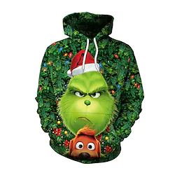 Inspired by The Grinch Cosplay Grinch Hoodie Anime Harajuku Graphic Kawaii Hoodie For Men's Women's Unisex Adults' 3D Print Poly / Cotton Lightinthebox