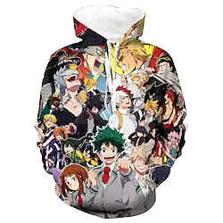 Inspired by My Hero Academia / Boku No Hero Midoriya Izuku Deku Cosplay Costume Hoodie Print Printing Hoodie For Men's Women's Adults' Terylene Lightinthebox