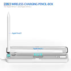2 in1 Wireless Charging Pencil-Box Charging Case Compatible with Apple Pencil 1 Generation and 2nd Generation Storage Box for Pencil 1/2 Magnetic Charging Case for Pencil 2 1 Lightinthebox