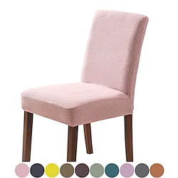 Stretch Chair Cover Black Dining Chair Slipcover White for Dining Room,Wedding, Ceremony, Banquet Plain Solid Soft Durable Washable Lightinthebox