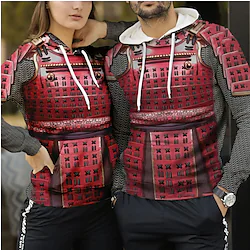 Inspired by Samurai Cosplay Costume Hoodie Cartoon 3D Harajuku Graphic Kawaii Hoodie For Men's Women's Adults' Terylene Lightinthebox