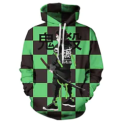 Inspired by Demon Slayer: Kimetsu no Yaiba Kamado Tanjiro Hoodie Cartoon Manga Anime Harajuku Graphic Kawaii Hoodie For Men's Women's Unisex Adults' 3D Print 100% Polyester Lightinthebox