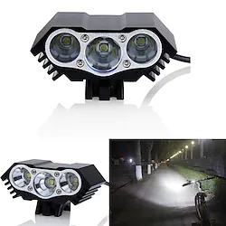 Bike Lights 3000 Lumens 3LED Super Bright Rechargeable 18650 Bike Lights for Night Riding IPX6 Waterproof 4 Modes Wide Angle Easy to Install Lightinthebox