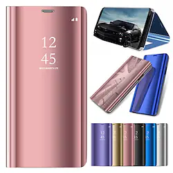 Phone Case For Apple Full Body Case iPhone 14 Pro Max 14 Plus 13 12 11 Pro Max Mini X XR XS with Stand Plating Mirror Solid Color Hard PC Lightinthebox