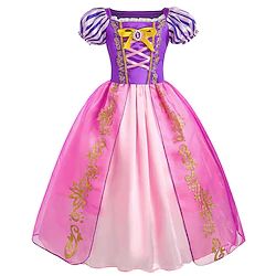 Frozen Fairytale Princess Sofia Flower Girl Dress Vacation Dress Theme Party Costume Girls' Movie Cosplay Cosplay Halloween Rosy Pink Purple Dress Halloween Carnival Masquerade Polyester Lightinthebox