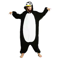 Adults' Kigurumi Pajamas Penguin Animal Patchwork Onesie Pajamas Polar Fleece Cosplay For Men and Women Halloween Animal Sleepwear Cartoon Festival / Holiday Costumes / Leotard / Onesie Lightinthebox
