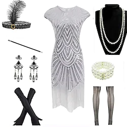 The Great Gatsby Roaring 20s 1920s 1930s The Great Gatsby Prom Dress Cocktail Dress Vintage Dress Flapper Dress Outfits Party Costume Christmas Dress Flapper Headband Prom Dress Halloween Costumes Lightinthebox