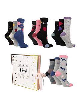 Pringle 12 Pack Sock Advent Gift Box - Multi, Multi, Size One Size 4-8, Women