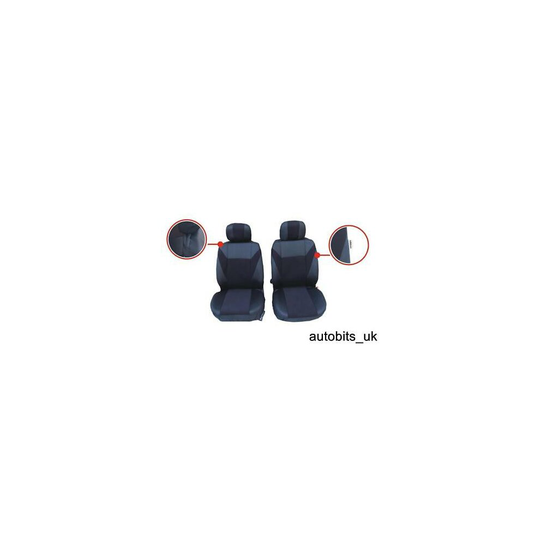 1+1 UNIVERSAL BLACK FRONT SEAT COVERS CAR VAN MOTORHOME BUS MPV TRUCK NEW