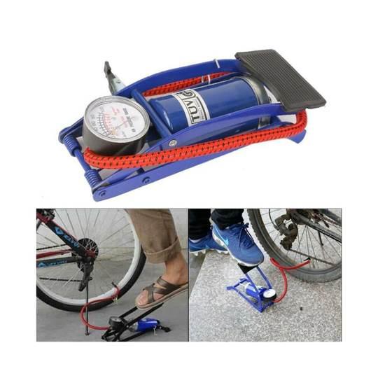 1Barrel Cylinder Air Compress Inflator Foot Pump Van Bicycle Bike Tyre
