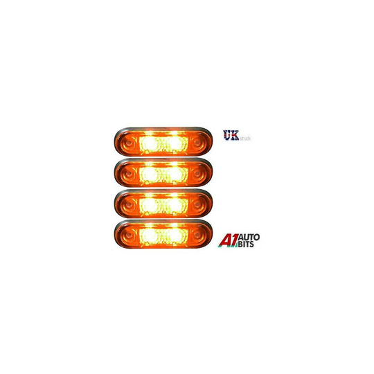 4x Flush Led Amber Orange Marker 24v For Kelsa Bars Scania Man Daf Volvo Iveco