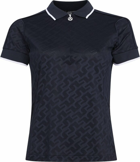 J.Lindeberg Galiah Golf Polo Navy Jacquard Bridge Monogram S