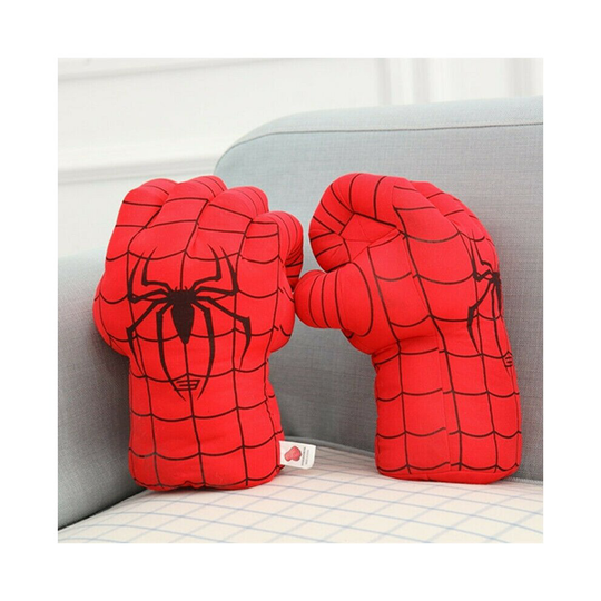 (Spiderman A left hand + right hand) Superhero Gloves Smash Hands Hulk Ironman Spiderman Kids Punching Boxing Fists Toy Gift Christmas Gift