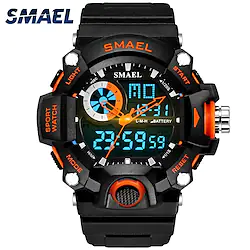 SMAEL Military Watches Men Sport Watch Waterproof Wristwatch Stopwatch Alarm LED Light Digital Watches Men's Big Dial Clock 1385 Lightinthebox