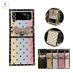 Phone Case For Samsung Galaxy Flip Z Flip 4 Z Flip 3 Flip Shockproof Heart Glitter Shine PC Lightinthebox