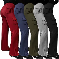 Women's Yoga Pants Pocket Drawstring Sweatpants Winter Comfort Breathable Quick Dry Fitness Gym Workout Pilates Sportswear Activewear Wine Green Black / High Elasticity / Moisture Wicking / Wide Leg Lightinthebox