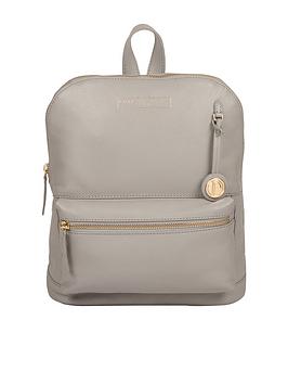 Pure Luxuries London Kinsely Leather Zip Round Backpack - Grey