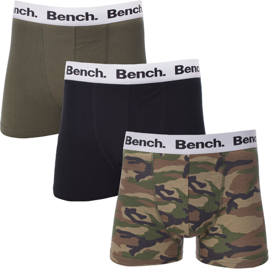 (XL, Multi) Bench Mens Boland 3 Pack Elasticated Logo Waist Band Boxers Boxer Shorts - Multi