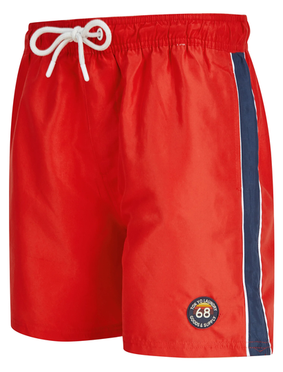 Swim Shorts Capitola Swim Shorts with Side Tape Detail in Chinese Red - Tokyo Laundry / S - Tokyo Laundry