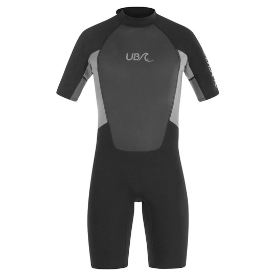 UB Mens Blacktip Mono Shorty Wetsuit - XXLarge - Black/Grey