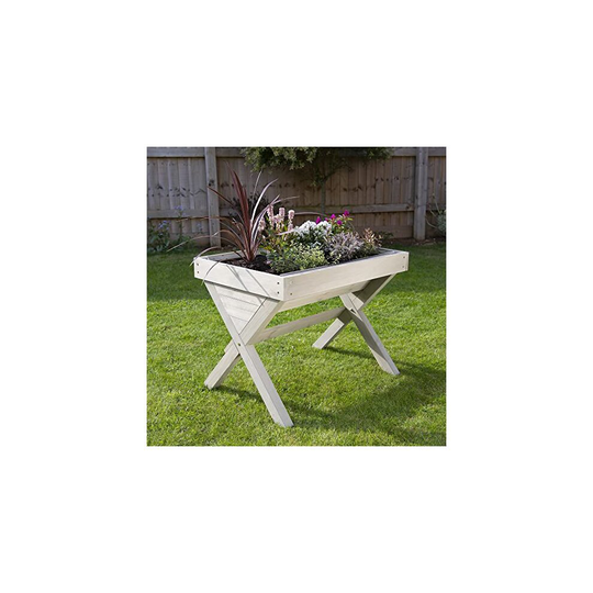 FeelGoodUK Raised Wooden Planter Flower Box Plant Pot Trough Planter Floor Pot Herb Garden 75 (w) x 51 (d) x 56 (h)